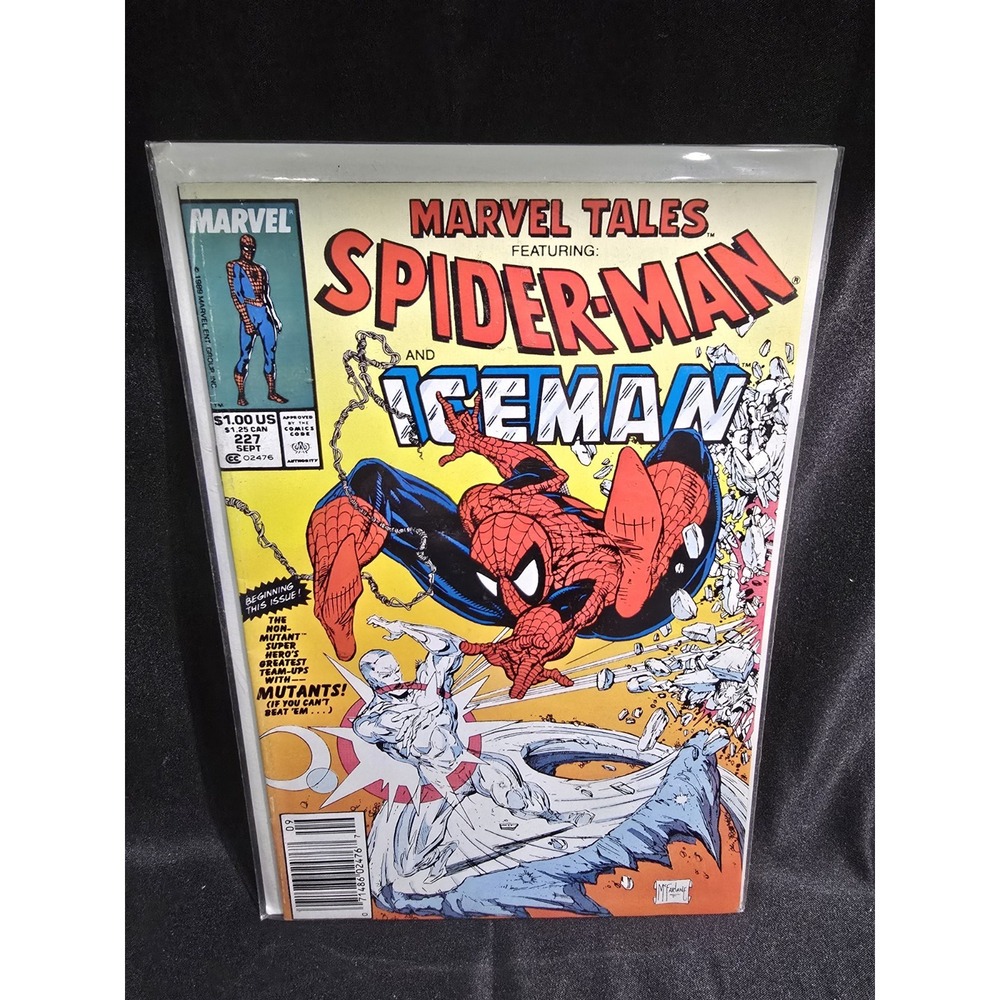 Marvel Tales 227 Todd McFarlane Cover Art, Spider-Man Iceman (1989)